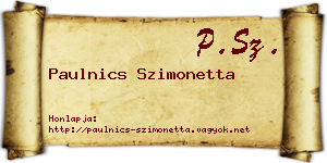 Paulnics Szimonetta névjegykártya